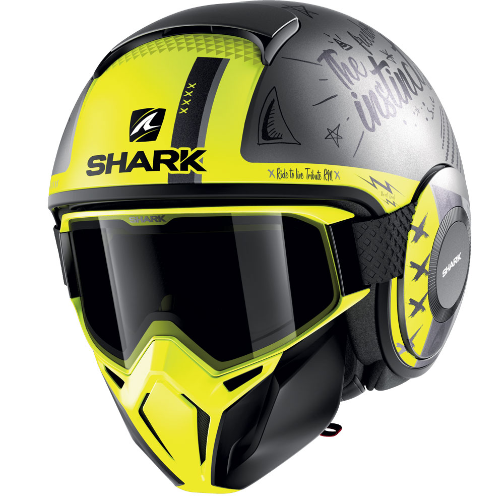 Casco Shark Street Drak Tribute Rm Mat Giallo MotoStorm