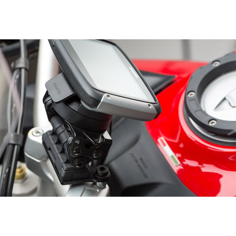 Motorcycle GPS mount with GPS Case Pro L - SW-MOTECH