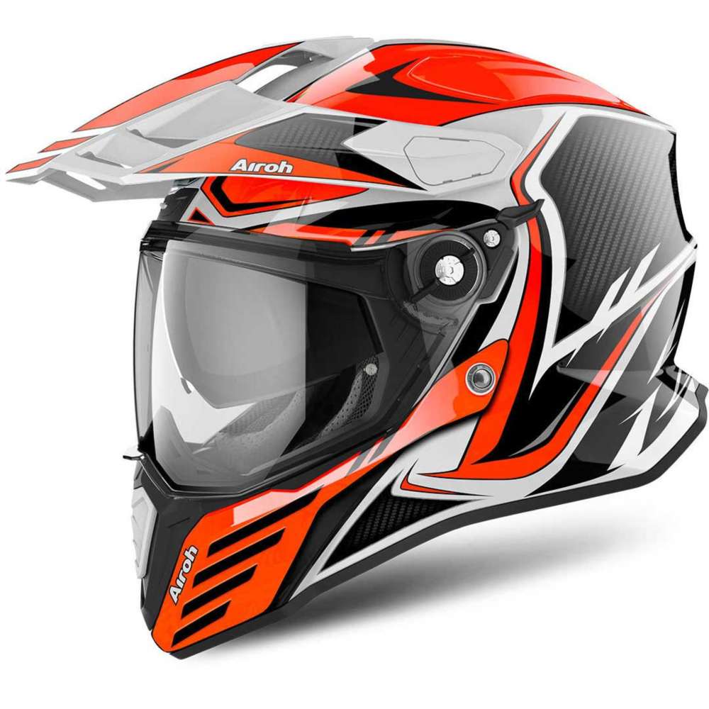 Airoh On-off Commander Helmet Orange Fluo CMCA32 Full Face Helmets ...