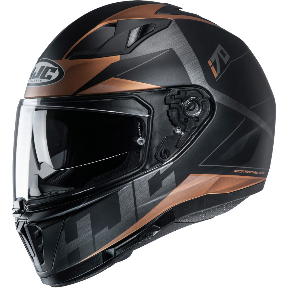 brown full face motorcycle helmet