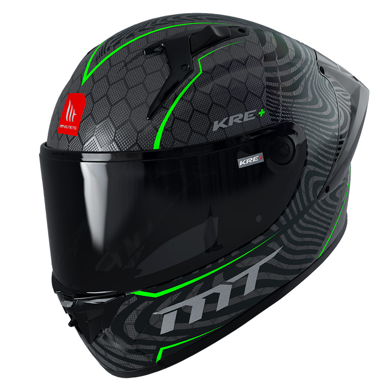 Mt Helmets Kre Plus Carbon Ruvi C6 Fluo Green MT-1302744260 Full Face