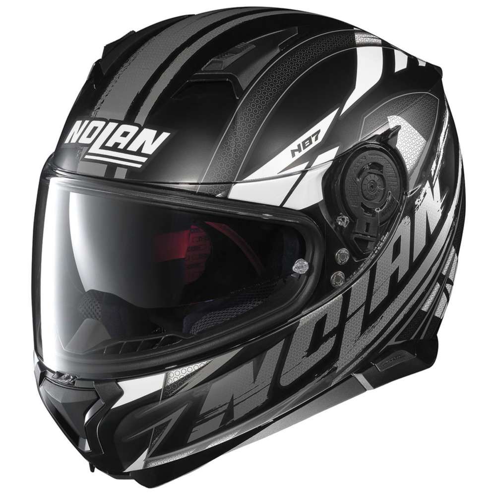 Nolan N87 Fulmen N-com Flat Black White N87-51 Full Face Helmets 