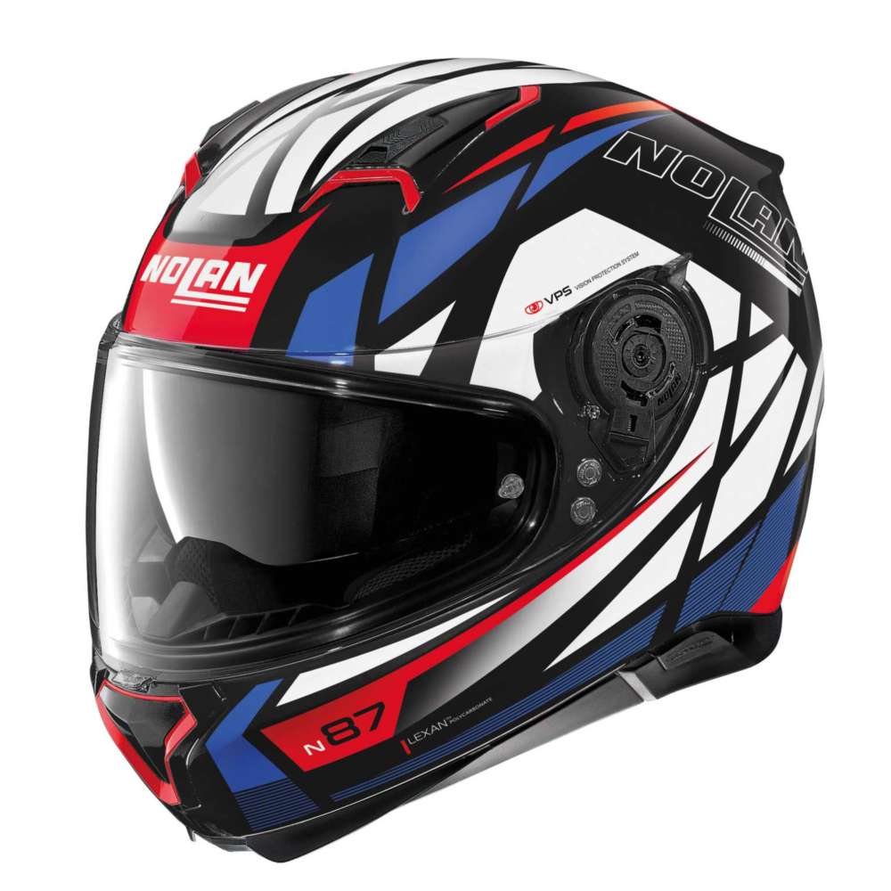 Nolan N87 Originality N-com Full Face Helmet White Red Blue NO-N87-064 ...