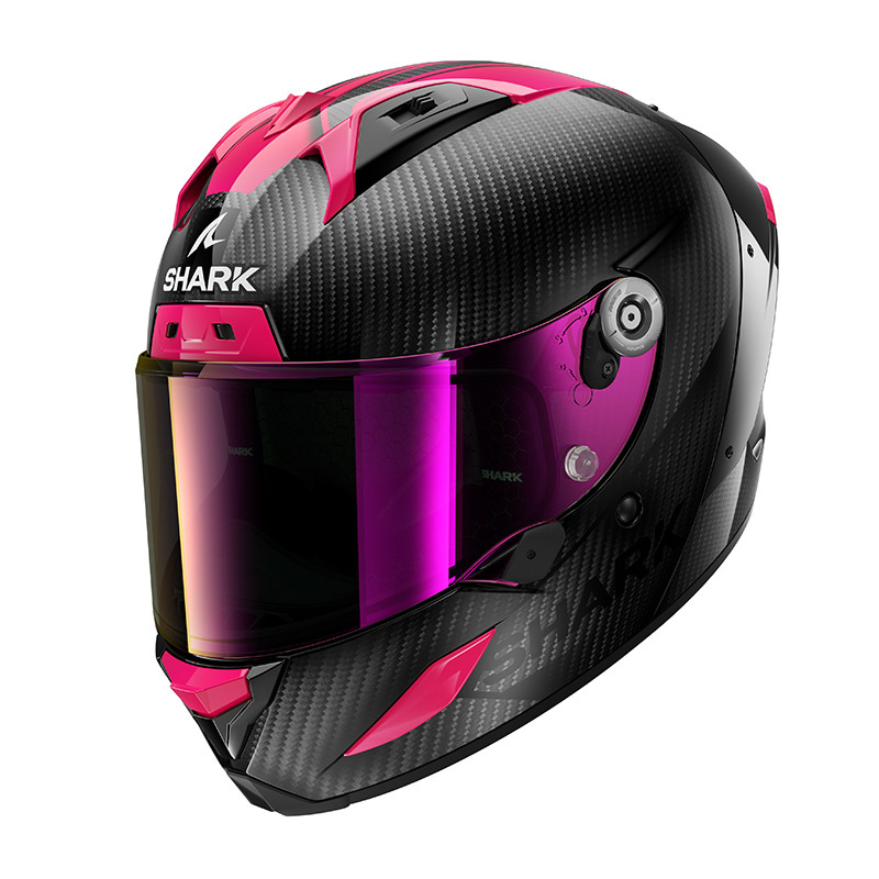 Casco Shark Aeron Carbon Skin nero rosa