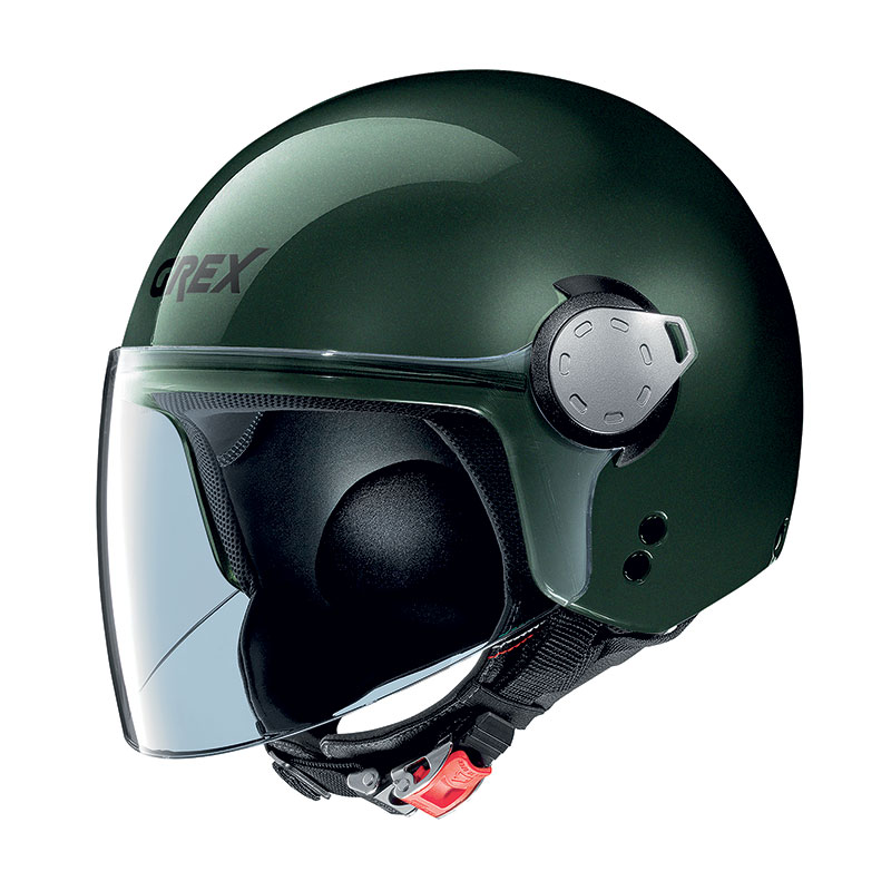 forest green motorcycle helmet