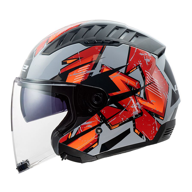 Casco Ls2 Of600 Copter 2 Kanji grigio