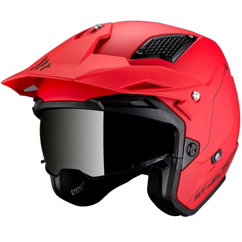 matt red motorcycle helmet