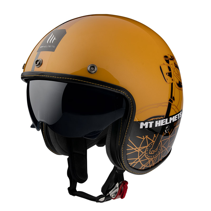 マウント ヘルメット ル マン 2 Sv カフェ レーサー B9 ゴールド ジェット ヘルメット Mt Motostorm