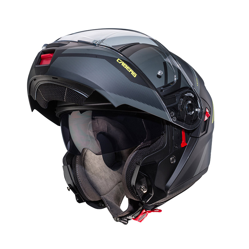 Abbigliamento Moto e Accessori - Casco Modulare Moto Apribile Visiera  Parasole Touring Sport Nero