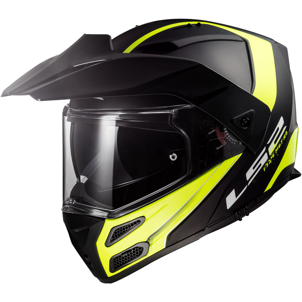 Ls2 Ff324 Metro Evo P J Rapid Black Matt H V Yellow Ls2 Modular Helmets Motostorm
