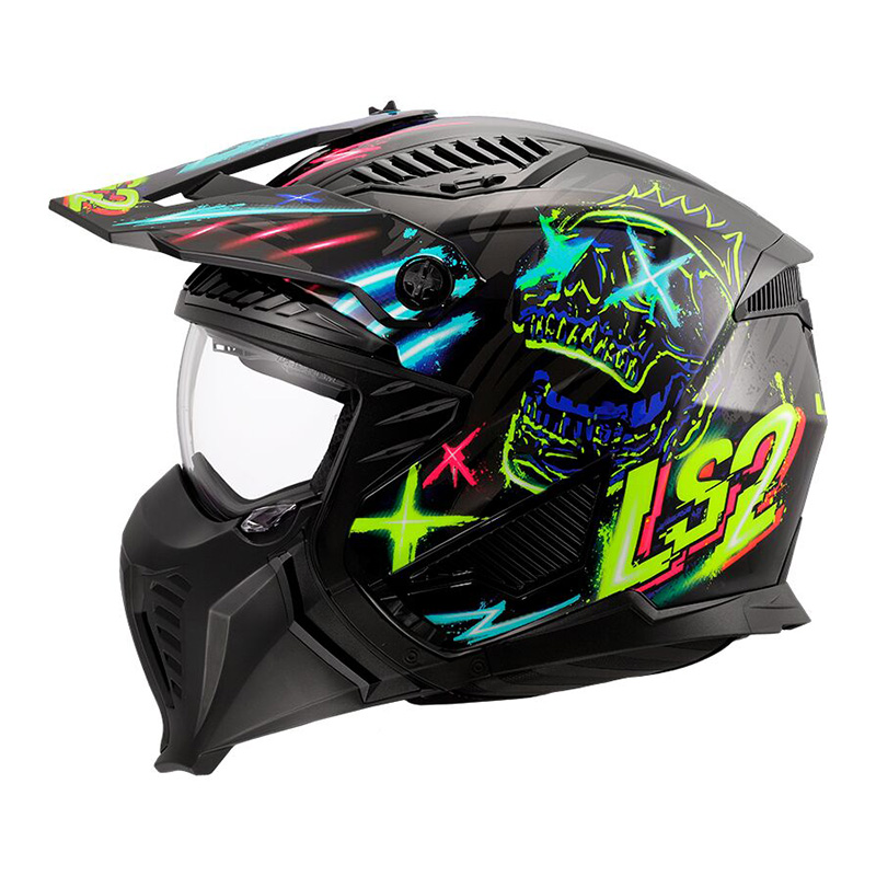 Casco LS2 OF606 Drifter Rayz nero blu