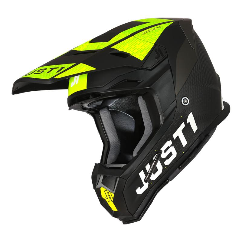 Just-1 J22 3k Carbon Adrenaline Helmet Yellow JO6060220294003 Offroad ...
