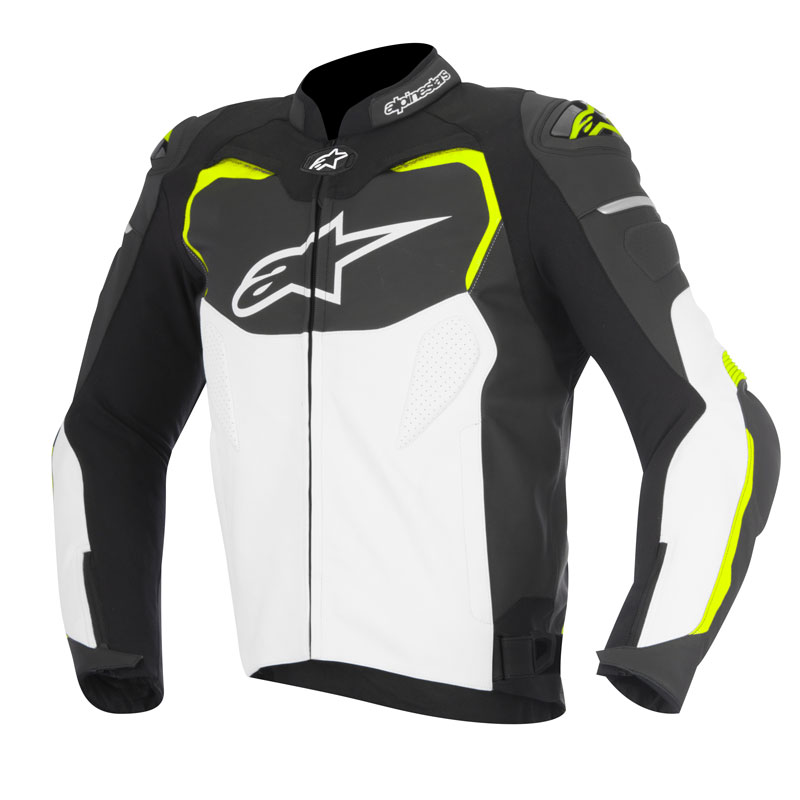 Alpinestars Gp Pro Leather Jacket 2016 Black White Yellow Fluo | MotoStorm