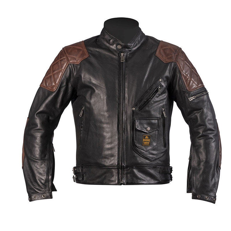 Helstons Chuck Leather Jacket Black Camel HS-2020015-NC Jackets