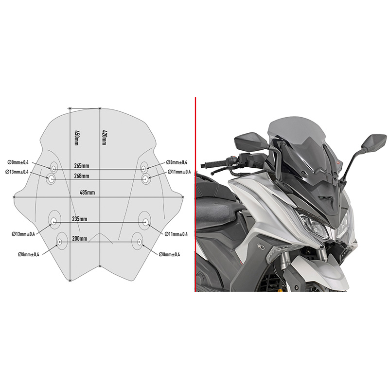 Parabrezza Givi D6110S intermedio