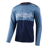 Camiseta Troy Lee Designs Flowline LS Scripter azul