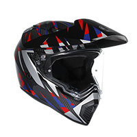 Casco AGV AX9 E2206 Carbon Steppa rosso blu