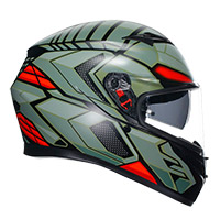 AGV K3 E2206 ディセプト ヘルメット ブラック グリーン レッド - 2