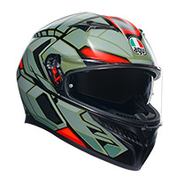 AGV K3 E2206 ディセプト ヘルメット ブラック グリーン レッド