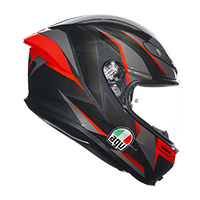 Agv K6 S E2206 Slashcut Helmet Black Grey Red