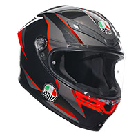 Agv K6 S E2206 Slashcut Helmet Black Grey Red