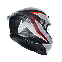AGV K6 S E2206 Flash Helm schwarz grau rot matt - 4