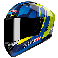LS2 FF805 サンダー カーボン ガス ヘルメット ブルー イエロー