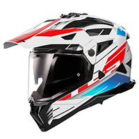 LS2 MX702 パイオニア 2 ナミブ ヘルメット ホワイト ブルー レッド