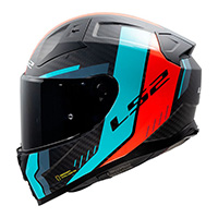 Ls2 Ff811 Vector 2 Carbon Grid Helmet Red Cyan Matt