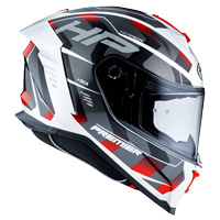 プレミアハイパーHP2ヘルメット赤白灰色 - 5