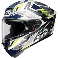 Shoei X-SPR Pro Escalate TC2ヘルメット ブルー イエロー