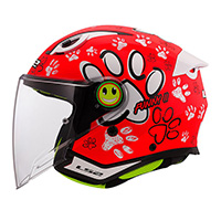 Casco Niño LS2 OF622 Funny 2 Paws rojo