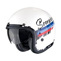 Casco Scorpion Belfast Evo Adonis bianco blu rosso