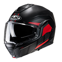 Hjc I100 Beis Modular Helmet Black Red