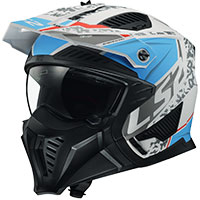 Ls2 Of606 Drifter Devor Helmet White Matt Blue