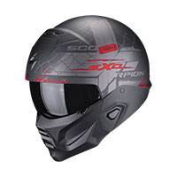 スコーピオン EXO コンバット 2 キセノン ヘルメット ブラック マット レッド