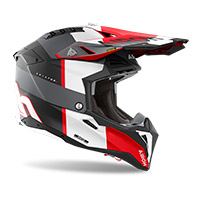 Casco Airoh Aviator 3 Monarch Grigio Rosso Opaco - img 2