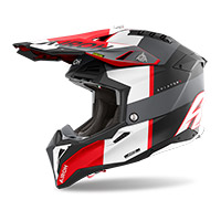 Casco Airoh Aviator 3 Monarch gris rojo opaco