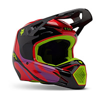 Casco Fox V1 Emotion rojo fluo