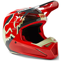 フォックスV1 Xpozrヘルメット赤い蛍光灯