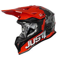 Just-1J39キネティックヘルメットカモオレンジグロス