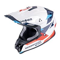 Casco Scorpion Vx-16 Evo Air Rod Bianco Rosso Blu