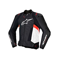 Giacca Pelle Alpinestars Missile V3 bianco rosso