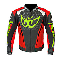 Berik 191320 Leather Jacket White Red Yellow Fluo