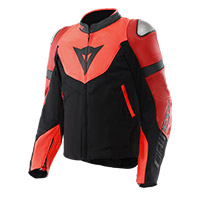 Chaqueta de cuero Dainese Iperattiva rojo