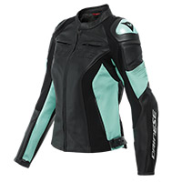 Dainese Racing 4 Lady Leather Jacket Acqua Green