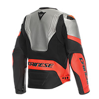 Dainese Racing 5 Leather Jacket Silver Red