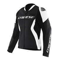 Chaqueta de cuero Dainese Racing 5 Mujer blanco