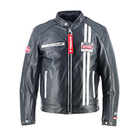 Chaqueta de cuero Helstons Boxer Motul negro