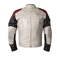 Giacca Pelle Helstons Tracker Bianco Nero Rosso - img 2